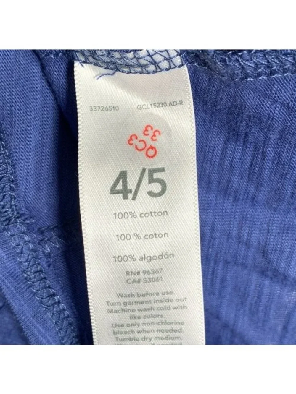 OshKosh B'gosh Girls Size 4-5 Blue Graphic T Shirt Short Sleeve Tee